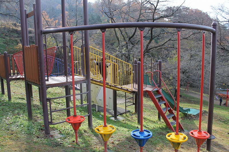 カラフルな渡り棒、サクラケアパーク