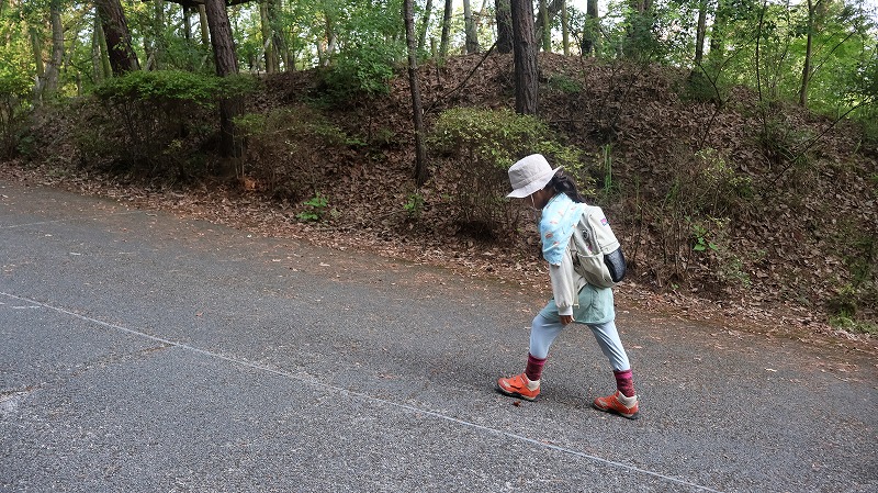 森将軍塚古墳の舗装されている道路の様子